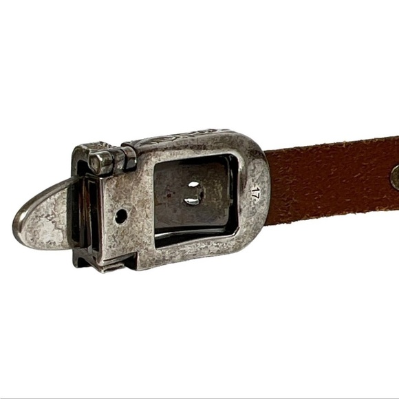 Gucci Forest Collection Leather Bracelet 925 Sterling Silver Size 17 Full Set - Picture 7 of 13